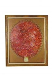 FLOWERING TREEoil on masonite