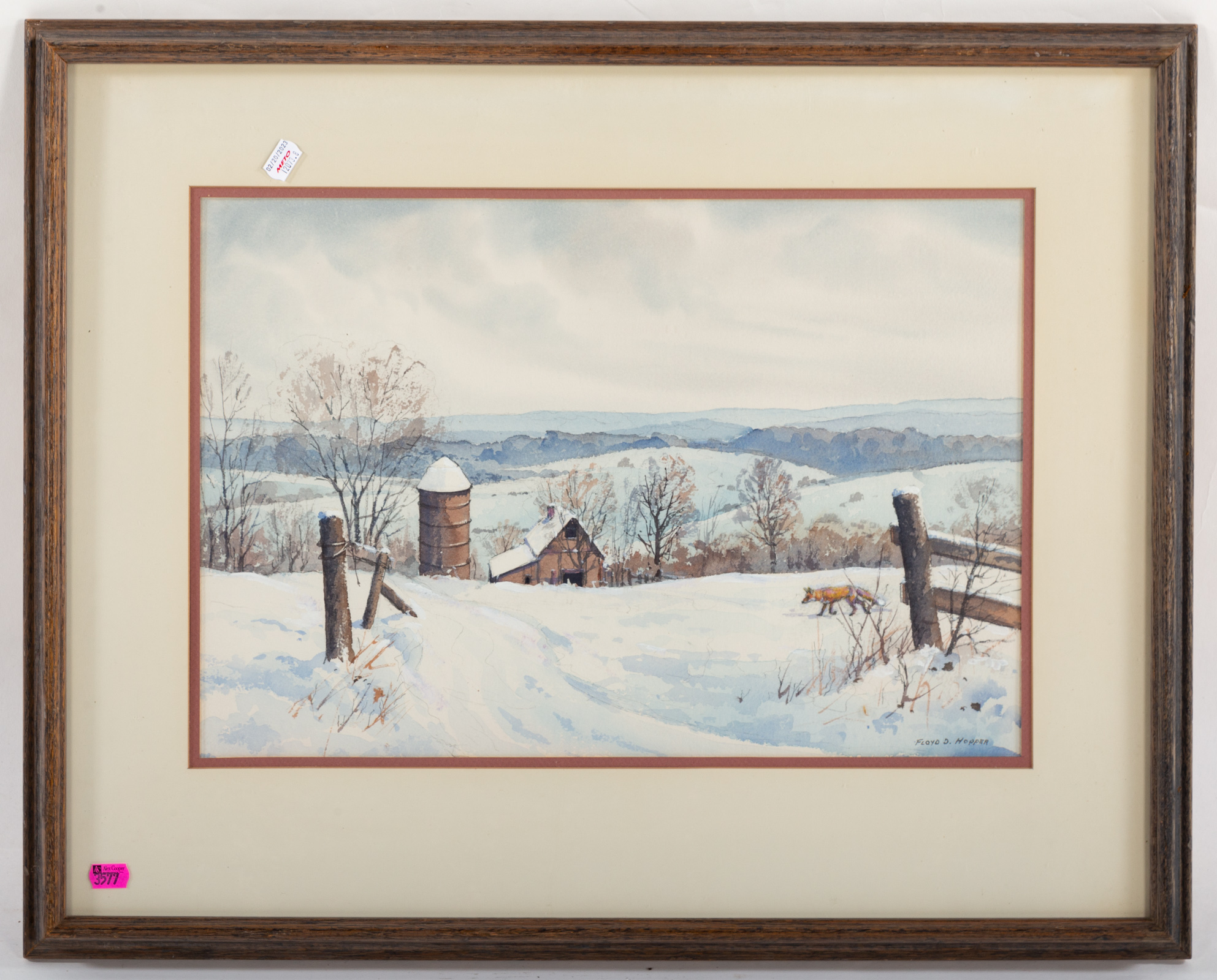 FLOYD D. HOPPER. FOX IN SNOWY