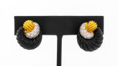 FLUTED 18K YELLOW GOLD BLACK O