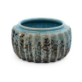 FLUTED ART POTTERY LOW BOWL VA