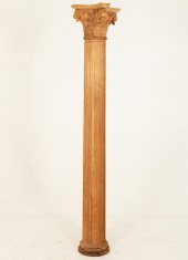 FLUTED CARVED WOOD CORINTHIAN