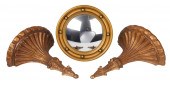 Fluted Gilt Wall Brackets and