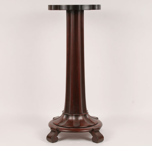 Fluted mahogany stand with