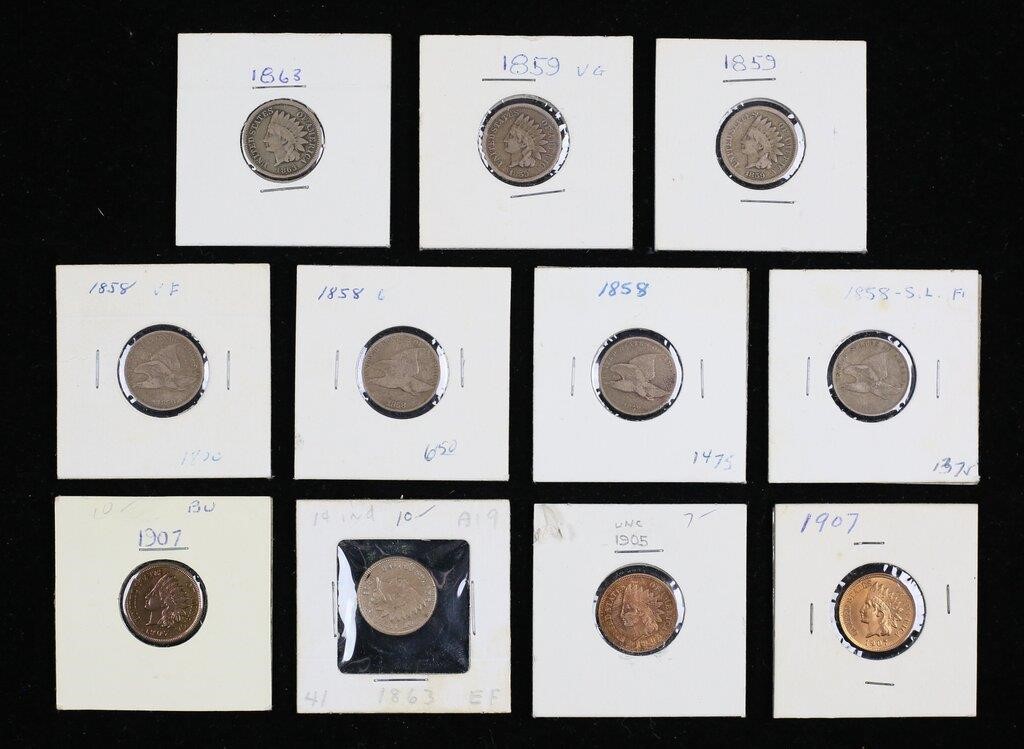FLYING EAGLE AND INDIAN CENTS4-1858