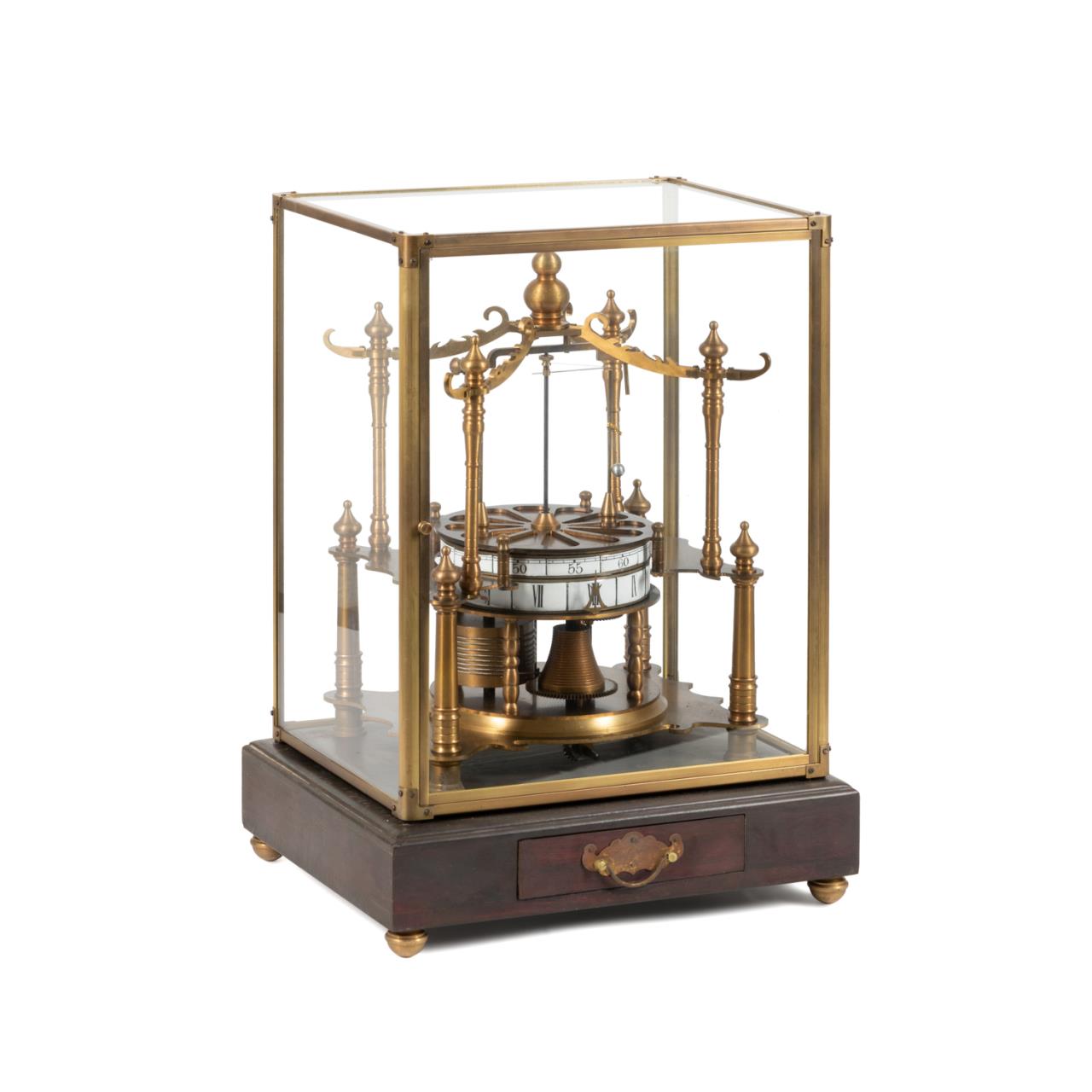 FLYING PENDULUM SKELETON CLOCK IN