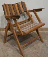 FOLDING FRUITWOOD AND TEAK PAT