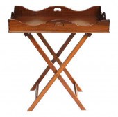 FOLDING MAHOGANY BUTLER'S TRAY