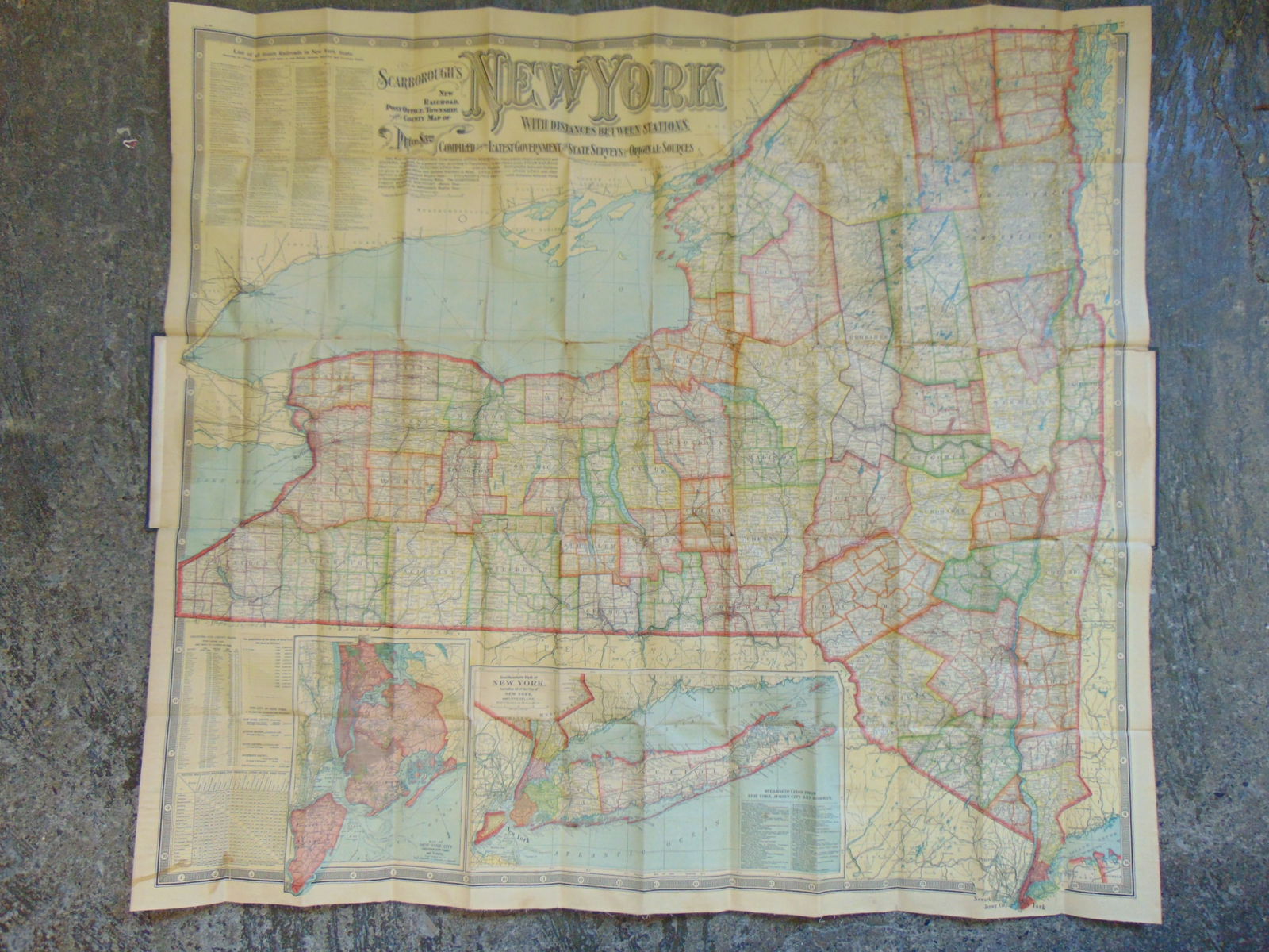 FOLDING NY RAILROAD MAP, "THE