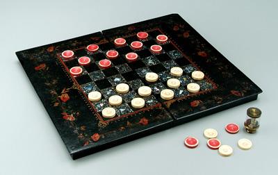 Folding papier mache game board,