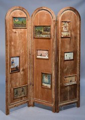 FOLDING SCREENThree panel wood
