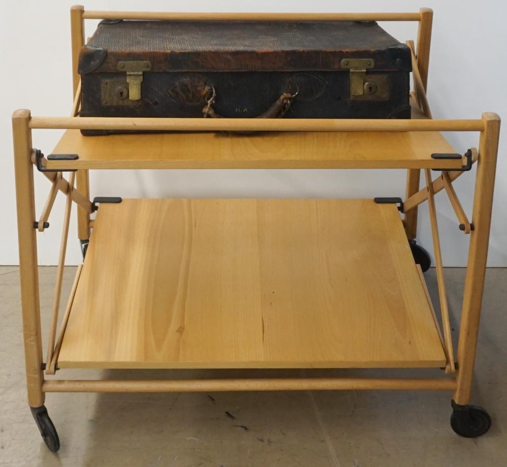 FOLDING TABLE AND A LEATHER MOUNTED