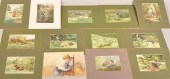 FOLIO OF 13 VARIOUS WATERCOLOR
