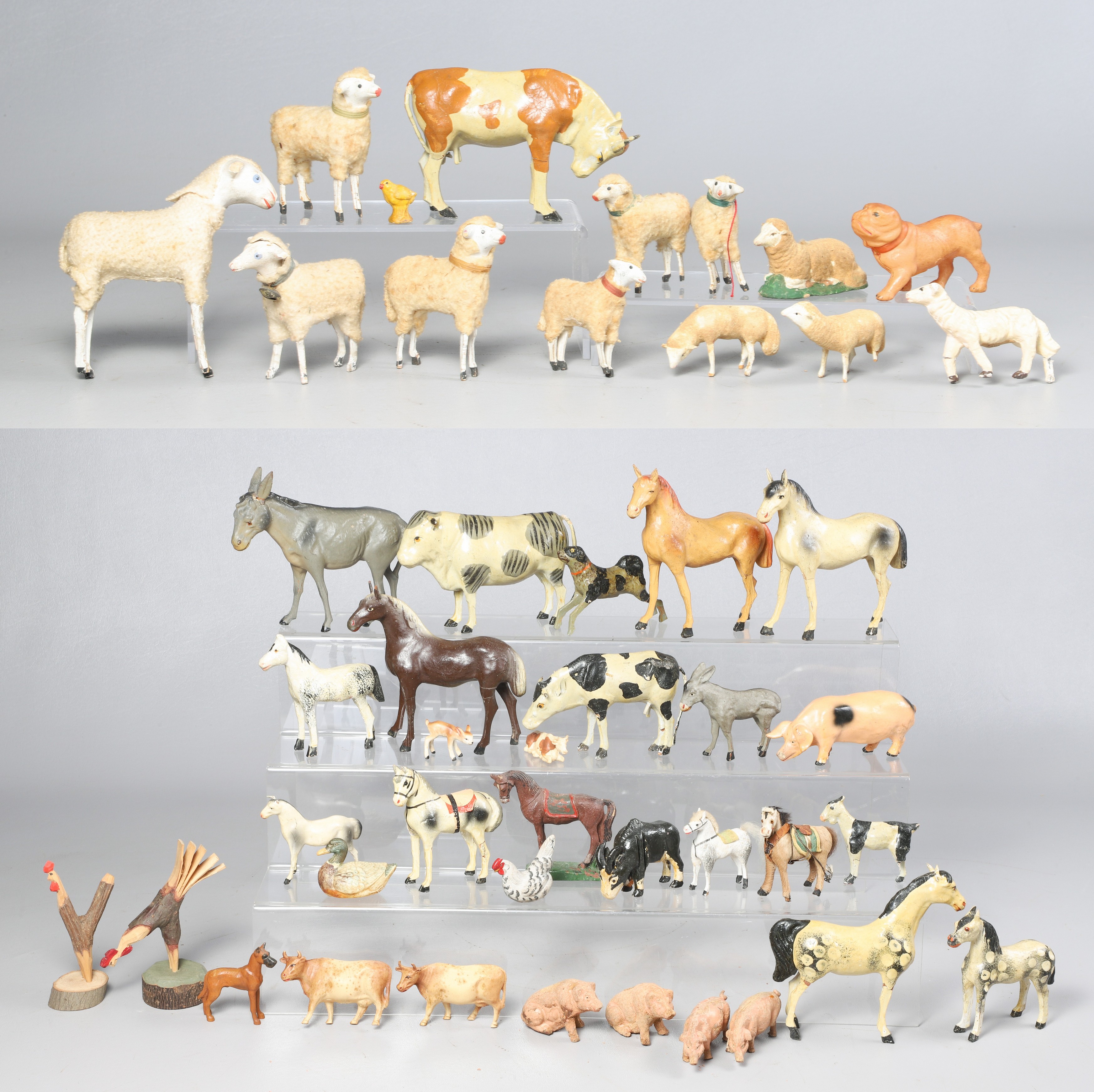 Folk and style animal figures to