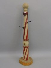 FOLK ART BARBER POLE. LATE 19T