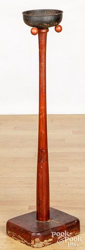 FOLK ART BASEBALL BAT STAND,