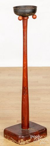 FOLK ART BASEBALL BAT STAND, E