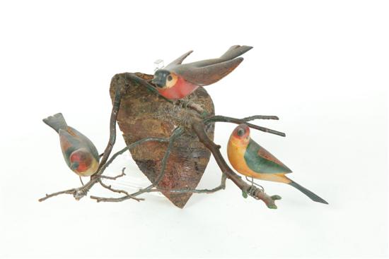 FOLK ART BIRD CARVING.  American 