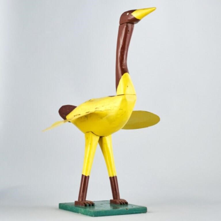FOLK ART BIRD CARVING BY PIERRE