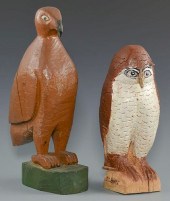 FOLK ART BIRD CARVINGS, SHIELD