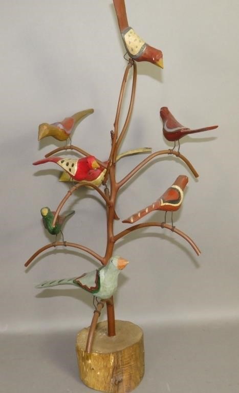 FOLK ART BIRD TREE BY DANIEL &