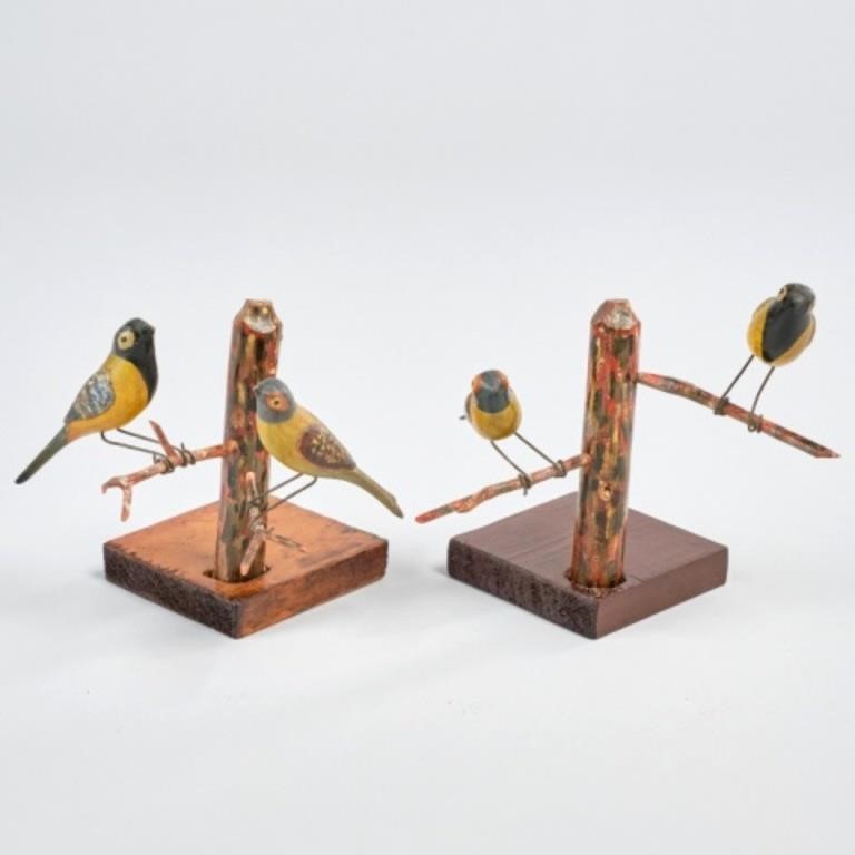 FOLK ART BIRD TREESA pair of
