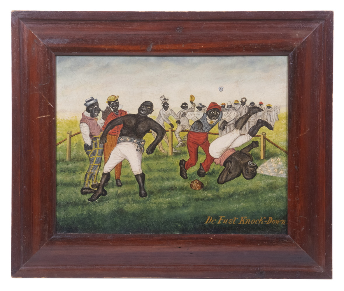 FOLK ART BLACKIANA BOXING SCENE,