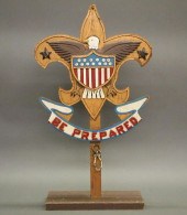 FOLK ART BOY SCOUTS FLAG STAND