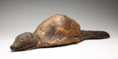 FOLK ART BURL KNOT BEAVER. Nat