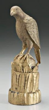 Folk art carved bird of prey,