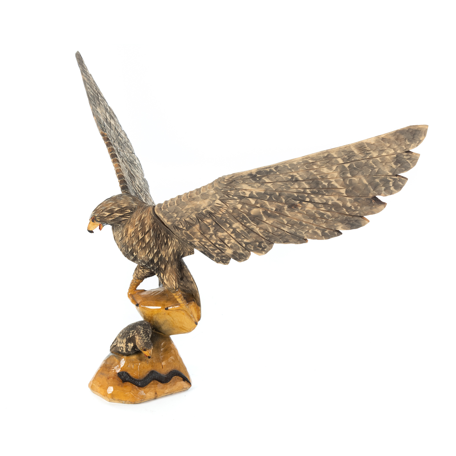 FOLK ART CARVED EAGLE SCULPTURE