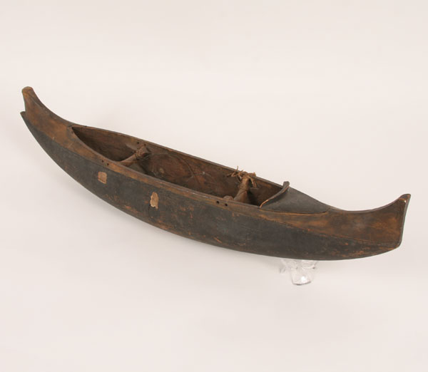 Folk art carved Eskimo whaling