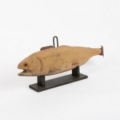 FOLK ART CARVED FISH DECOYA la