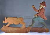 FOLK ART CARVED HANGING SIGNwo