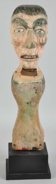 Folk Art Carved Head of Man.  Circa
