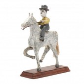 FOLK ART CARVED HORSE AND RIDE