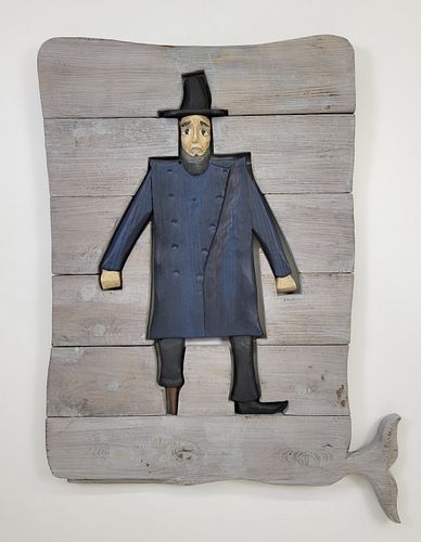 FOLK ART CARVED & PAINTED WOOD
