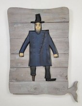 FOLK ART CARVED & PAINTED WOOD
