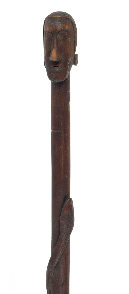 Folk art carved pruning pole 19th