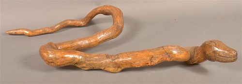 FOLK ART CARVED ROOT FIGURE OF A