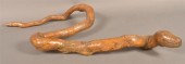 FOLK ART CARVED ROOT FIGURE OF
