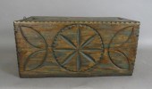 FOLK ART CARVED SLIDE LID BOXc