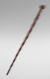 FOLK ART CARVED WALKING STICK