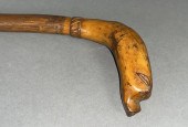 FOLK ART CARVED WALKING STICK