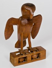 Folk Art Carved Whimsy Bird Am