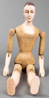 FOLK ART CARVED WOOD ARTICULAT