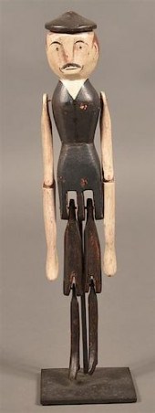 FOLK ART CARVED WOOD DANCING C