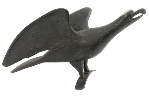 FOLK ART CARVED WOOD EAGLE