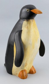 FOLK ART CARVING OF A PENGUIN