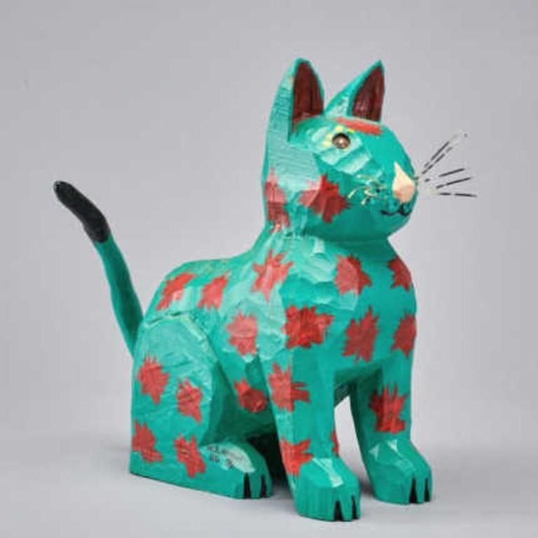 FOLK ART CATA folk art cat with a