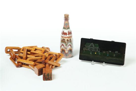 FOLK ART CHECKERBOARD  SAND BOTTLE